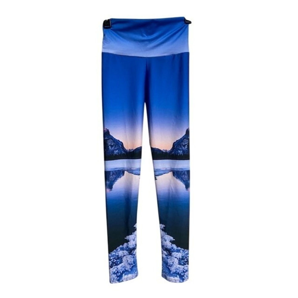 Mountain Moves Women's Leggings Blue Mountains Reflection Activewear Size S